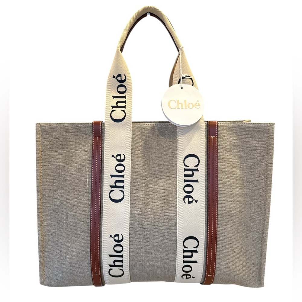 ⭐️NWT⭐️Chloe Large Woody Canvas Tote